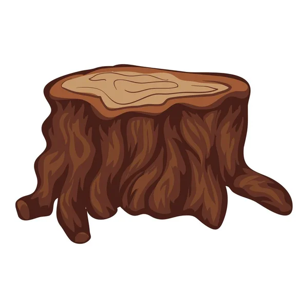 Ikone brauner Baumstumpf, Cartoon-Stil — Stockvektor