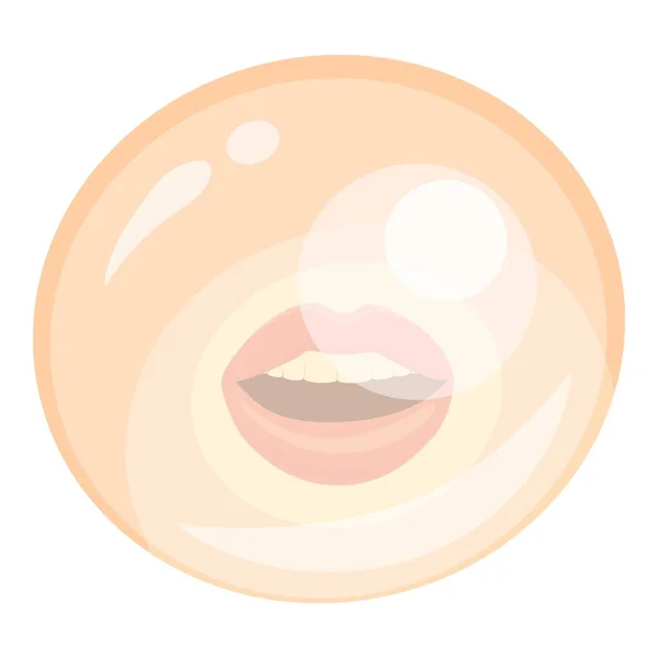 Icono de bola de goma de labios, estilo de dibujos animados — Archivo Imágenes Vectoriales