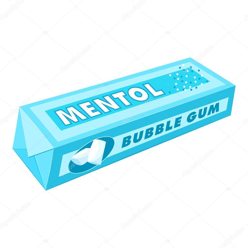 Mentol gum pads icon, cartoon style