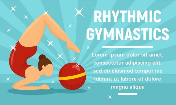Ritmische gymnastiek sport concept banner, platte stijl — Stockvector