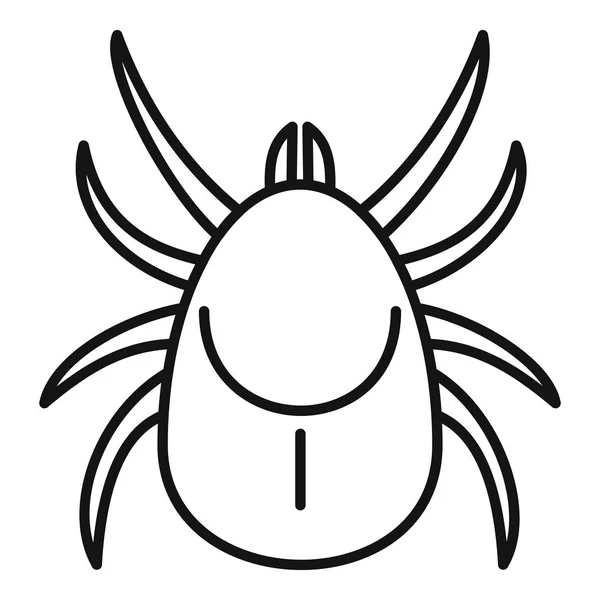 Icône acarien parasite, style contour — Image vectorielle