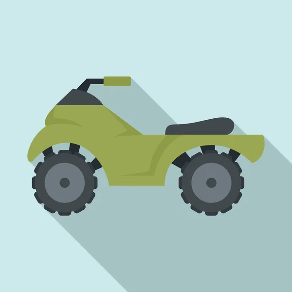 Quad bike icon, flat style — Stock Vector