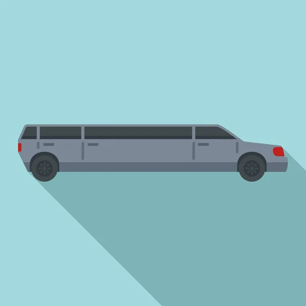 Limousine service icon, flat style — Stock Vector