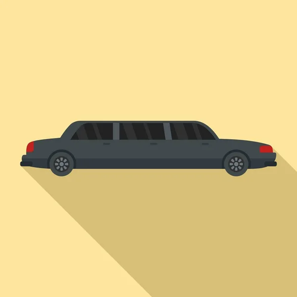 Retro limousine icon, flat style — Stock Vector