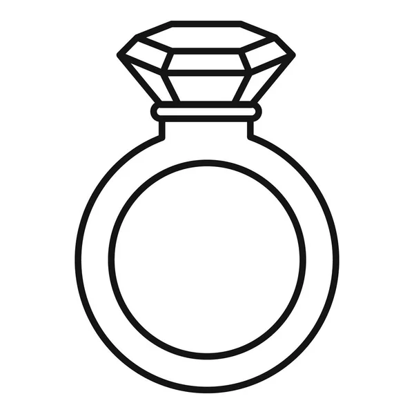 Icono de anillo de cristal, estilo de contorno — Vector de stock