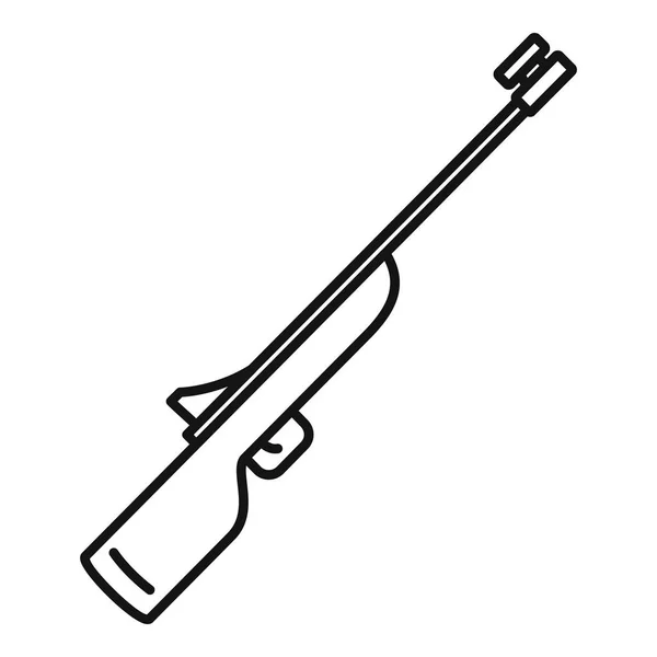 Icono del rifle de biatlón, estilo de contorno — Vector de stock