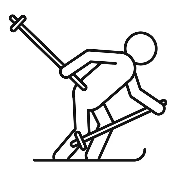 Biathlonmann-Ikone, Outline-Stil — Stockvektor