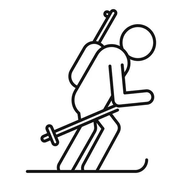 Biathlonski-Ikone, Outline-Stil — Stockvektor