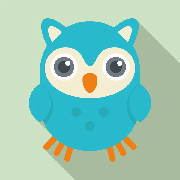 Schattig Kid Owl pictogram, platte stijl — Stockvector