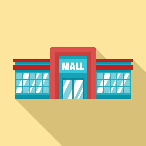 Süpermarket alışveriş merkezi simgesi, düz stil — Stok Vektör