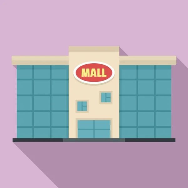 Yerel şehir alışveriş merkezi simgesi, düz stil — Stok Vektör