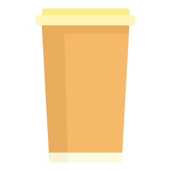 Kaffe papper glas ikon, platt stil — Stock vektor