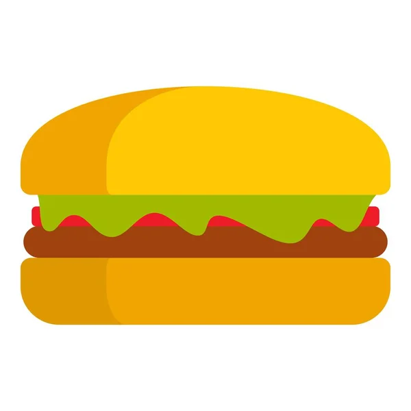 おいしいハンバーガーアイコン、フラットスタイル — ストックベクタ