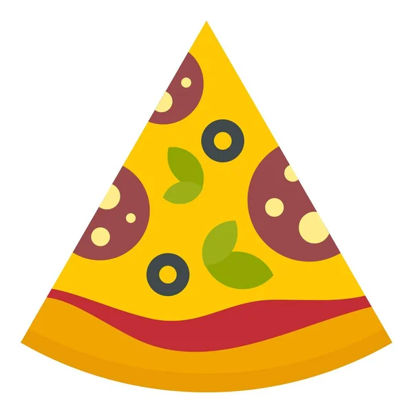 Icône de tranche de pizza, style plat — Image vectorielle