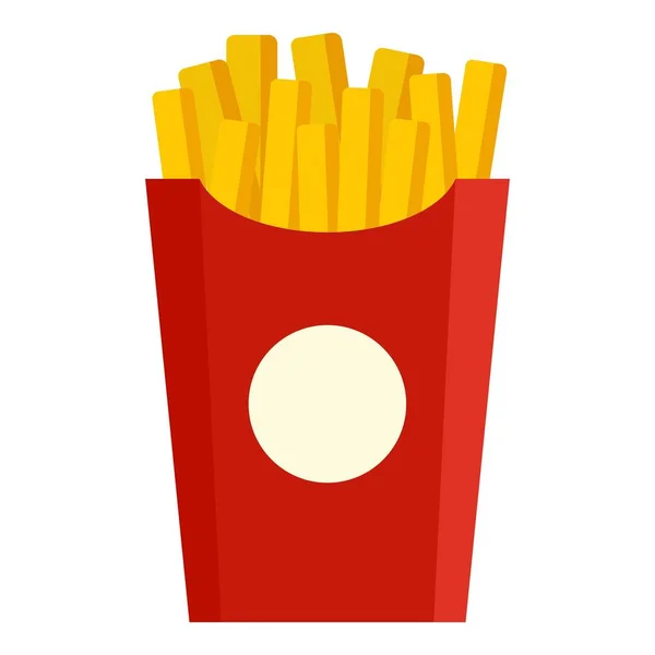 French fries box icon, επίπεδο στυλ — Διανυσματικό Αρχείο