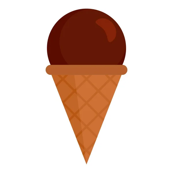 Csokoládé fagylalt ikon, lapos stílusú — Stock Vector
