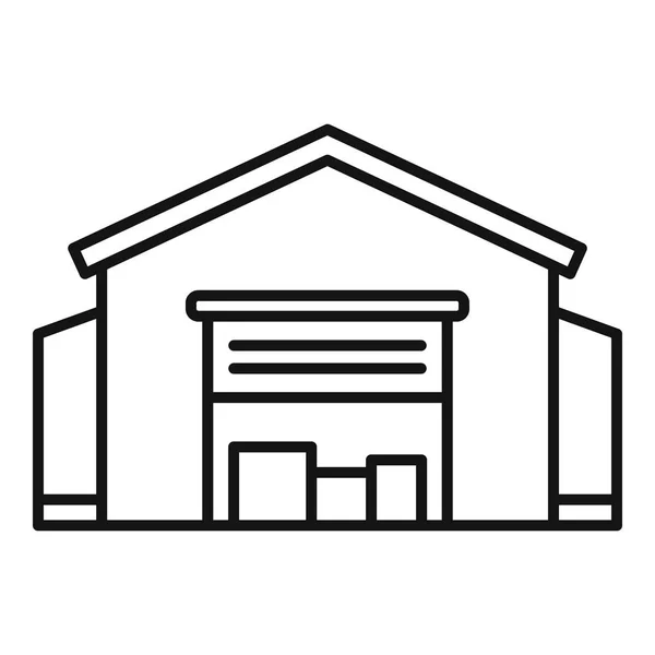 Значок складської будівлі, стиль контуру — стоковий вектор