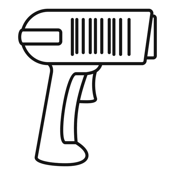 Icono de pistola de escaneo, estilo de contorno — Vector de stock