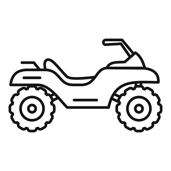 Top quad bike icon, outline style — Stock Vector