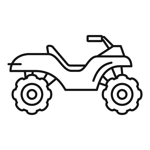 Icona quad Terrain, stile contorno — Vettoriale Stock