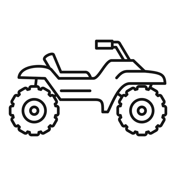 Pneu de saleté icône de vélo quad, style contour — Image vectorielle