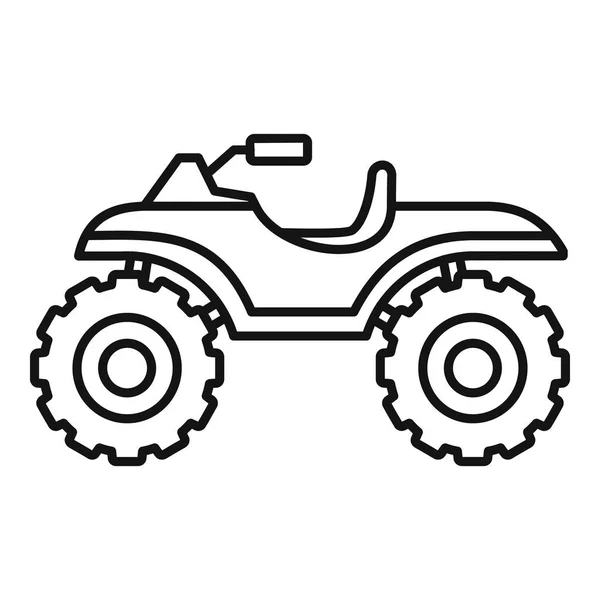 Hunter quad bike icon, outline style — Stock Vector