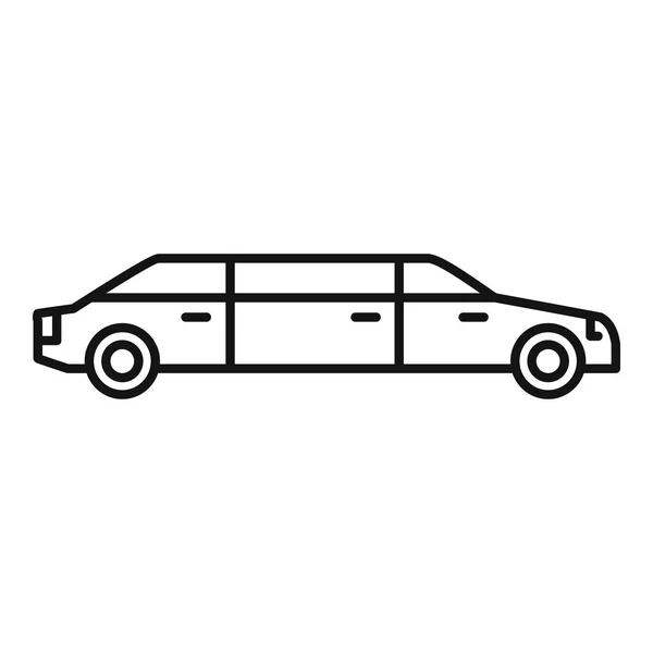 Ikona prezidentovy limuzíny, styl osnovy — Stockový vektor