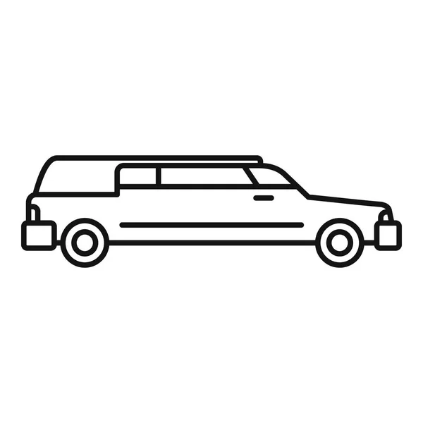 Business limousine icon, outline style — Stock Vector