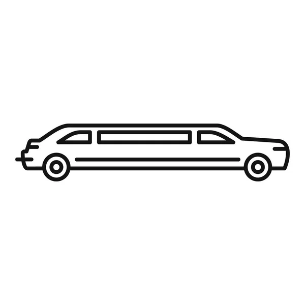 Party limousine icon, outline style — Stock Vector