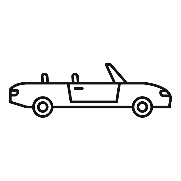 Cabriolet araba simgesi, anahat tarzı — Stok Vektör