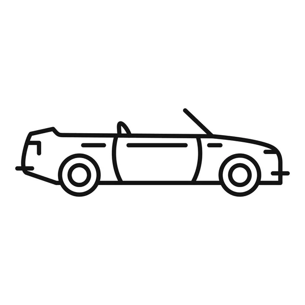 Icono de cabriolet deportivo, estilo de esquema — Vector de stock