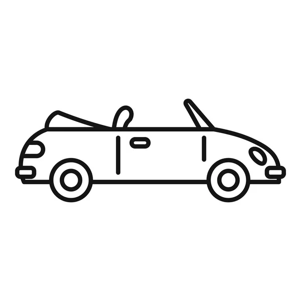 Retro cabriolet icon, outline style — Stock Vector