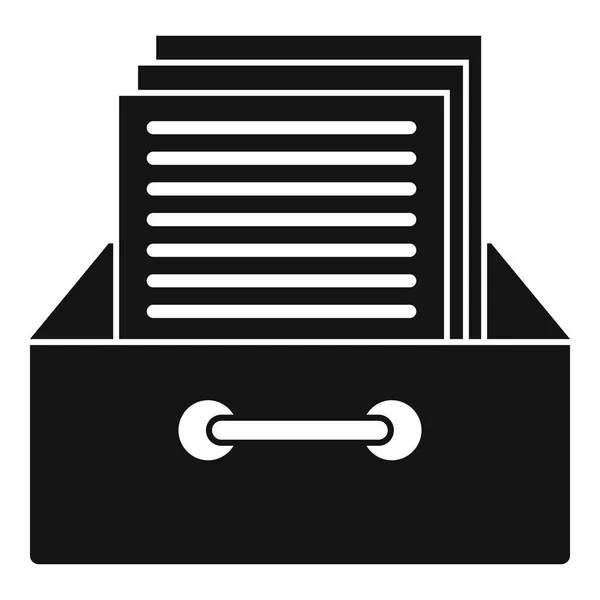 Arquivo papéis ícone, estilo simples — Vetor de Stock