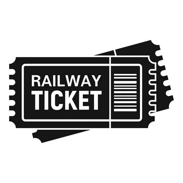 Railway ticket icon, simple style — Stock Vector