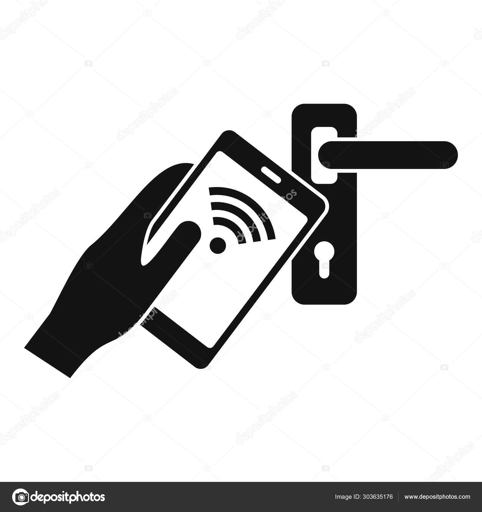 Security Smart Door Lock Icon Simple Style Stock Vector