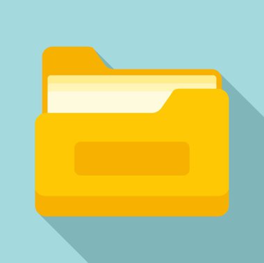 Archive file folder icon, flat style clipart