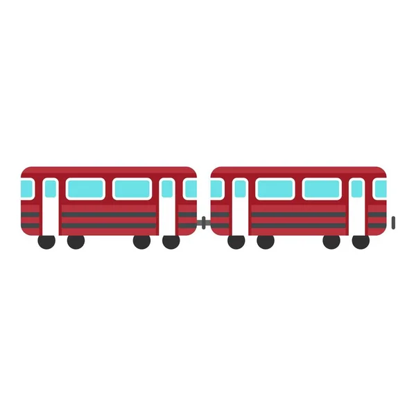 Wagons train icon, flat style — Stock Vector