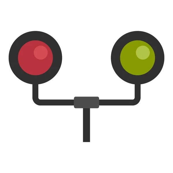 Railway traffic lights icon, flat style — Stock Vector