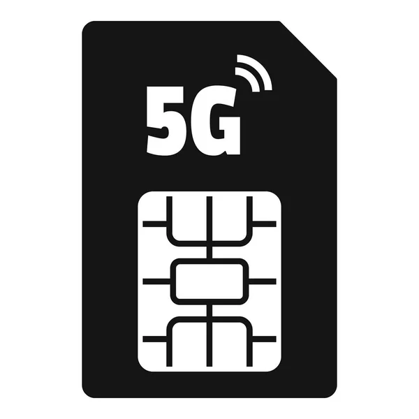 5g phone card icon, simple style — Stock Vector