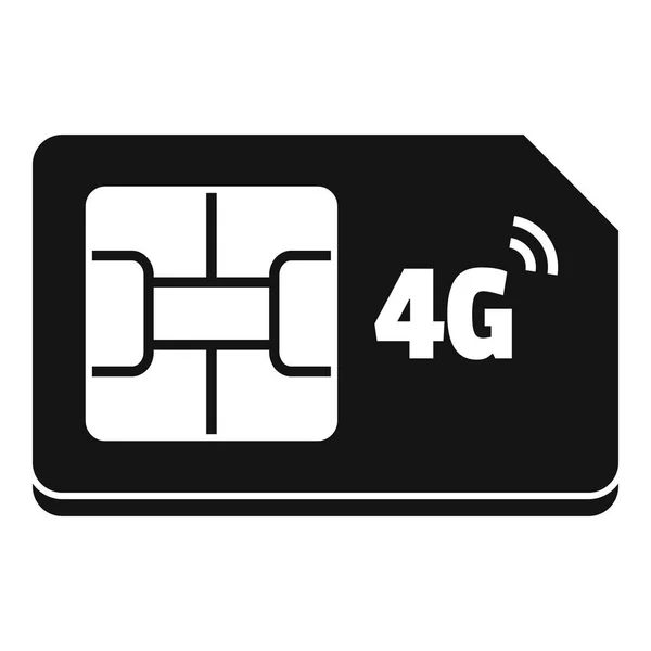 4g sim card icon, simple style — Stock Vector