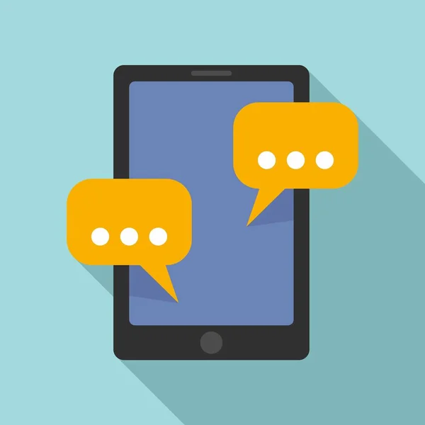Εικονίδιο συνομιλίας tablet SMS, επίπεδη στυλ — Διανυσματικό Αρχείο