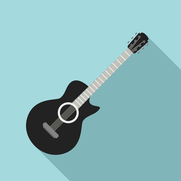 Guitar icon, flat style