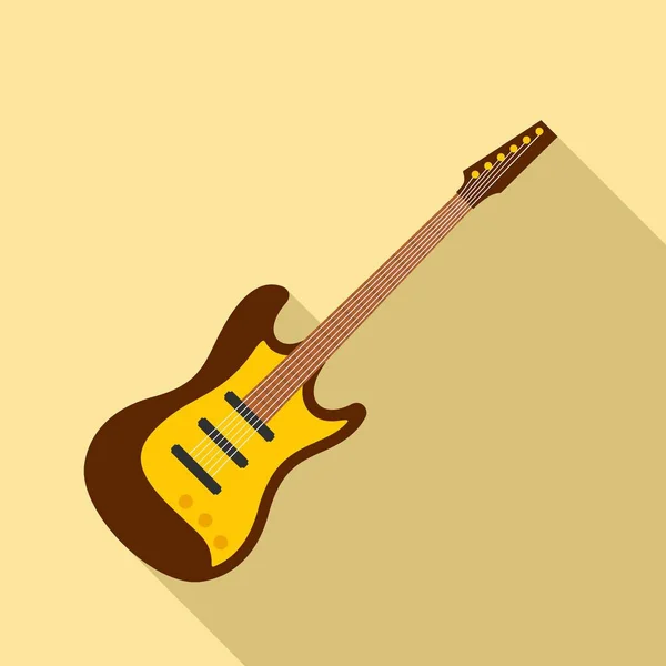 Play guitar icon, flat style — Stock Vector