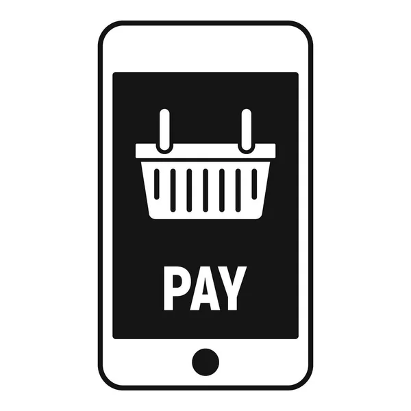 Icône de paiement smartphone en ligne, style simple — Image vectorielle