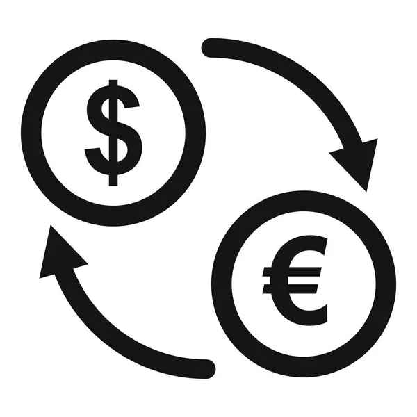 Значок обмена валюты, простой стиль — стоковый вектор
