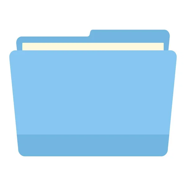 Icona della cartella del file del computer blu, stile piatto — Vettoriale Stock