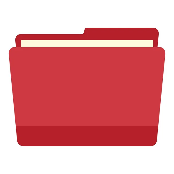 Icona della cartella del file pc rosso, stile piatto — Vettoriale Stock