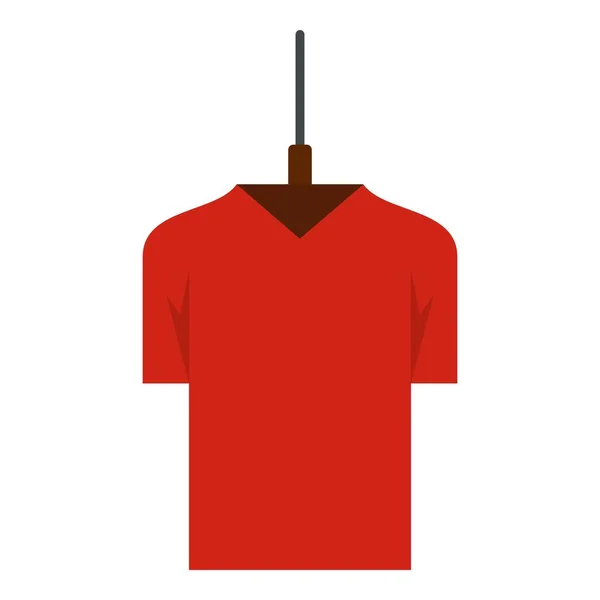 红色风格的T恤图标，扁平风格 — 图库矢量图片