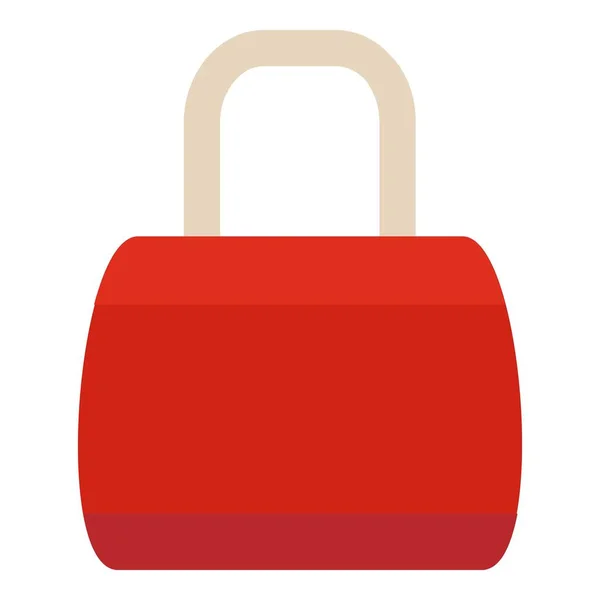 Icono de bolsa de mujer roja, estilo plano — Vector de stock