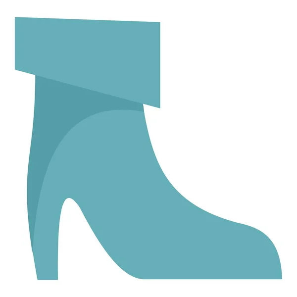 Mavi deri ayakkabı simgesi, düz stil — Stok Vektör